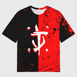 Футболка оверсайз женская Doom текстура краски, цвет: 3D-принт