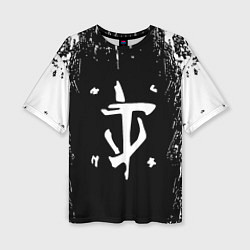 Футболка оверсайз женская Doom краска белая текстура, цвет: 3D-принт