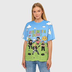 Футболка оверсайз женская System of a Down, мультяшный, цвет: 3D-принт — фото 2