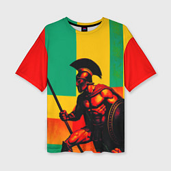 Футболка оверсайз женская Спартанский воин поп-арт, цвет: 3D-принт