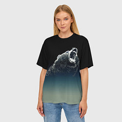 Футболка оверсайз женская Бурый в гневе - градиент, цвет: 3D-принт — фото 2