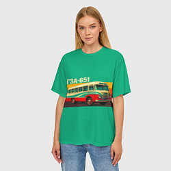 Футболка оверсайз женская Поп-арт автобус ГЗА-651, цвет: 3D-принт — фото 2