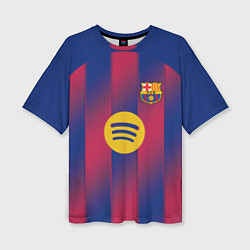 Футболка оверсайз женская Барселона домашняя форма 2025 2026, цвет: 3D-принт