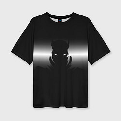 Футболка оверсайз женская Силуэт Бэтмена - градиент, цвет: 3D-принт