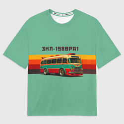 Футболка оверсайз женская Ретро автобус ЗИЛ 158ВРА1 поп-арт, цвет: 3D-принт