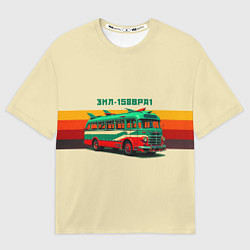 Футболка оверсайз женская Ретро автобус ЗИЛ поп-арт, цвет: 3D-принт