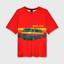 Футболка оверсайз женская Ретро автобус ЗИЛ-118 поп-арт, цвет: 3D-принт
