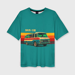 Футболка оверсайз женская Ретро автобус ЗИЛ-118 поп-арт, цвет: 3D-принт
