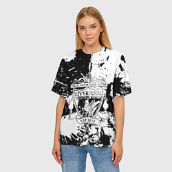 Футболка оверсайз женская Liverpool краски текстура, цвет: 3D-принт — фото 2