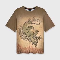 Футболка оверсайз женская Лягушка с трубкой, цвет: 3D-принт