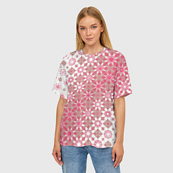 Футболка оверсайз женская Звездная россыпь-розовый, цвет: 3D-принт — фото 2