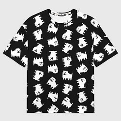 Футболка оверсайз женская Annoying dog pattern - Undertale, цвет: 3D-принт