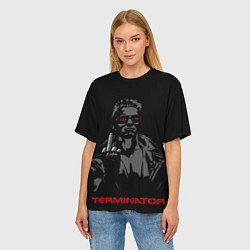 Футболка оверсайз женская Terminator - fuck you, цвет: 3D-принт — фото 2