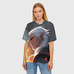 Футболка оверсайз женская Ведьмак в аниме стиле, цвет: 3D-принт — фото 2