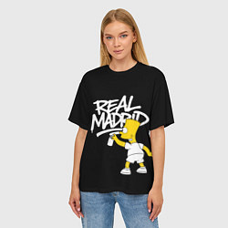 Футболка оверсайз женская Граффити Реал Мадрид и Барт Симпсон, цвет: 3D-принт — фото 2