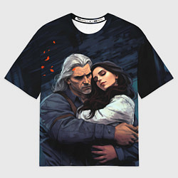 Футболка оверсайз женская Йеннифэр и Геральт, цвет: 3D-принт