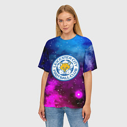 Футболка оверсайз женская Лестер сити космос, цвет: 3D-принт — фото 2
