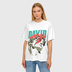 Футболка оверсайз женская David Bowie статуя Давида, цвет: 3D-принт — фото 2