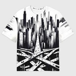 Футболка оверсайз женская American metropolis, цвет: 3D-принт