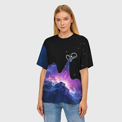 Футболка оверсайз женская Потеки космической краски, цвет: 3D-принт — фото 2