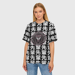 Футболка оверсайз женская Inter japan black, цвет: 3D-принт — фото 2