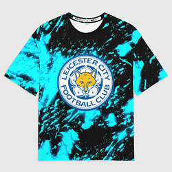 Футболка оверсайз женская Лестер сити голубые краски, цвет: 3D-принт
