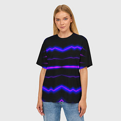 Футболка оверсайз женская Color multicoloured neon stripes, цвет: 3D-принт — фото 2