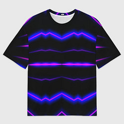 Женская футболка оверсайз Color multicoloured neon stripes