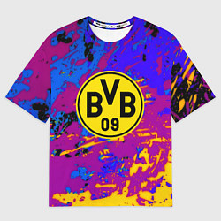 Женская футболка оверсайз Borussia абстрактные краски