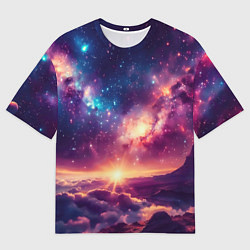 Футболка оверсайз женская Фантастический космос вид с планеты, цвет: 3D-принт