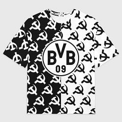 Футболка оверсайз женская Borussia паттерн ссср, цвет: 3D-принт