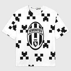 Футболка оверсайз женская Juventus x minecraft pattern, цвет: 3D-принт