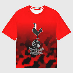 Футболка оверсайз женская Тоттенхэм Хотспур камуфляж красный, цвет: 3D-принт