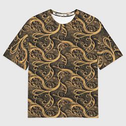 Футболка оверсайз женская Латунные завитки, цвет: 3D-принт