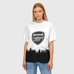 Футболка оверсайз женская Arsenal черный лес, цвет: 3D-принт — фото 2