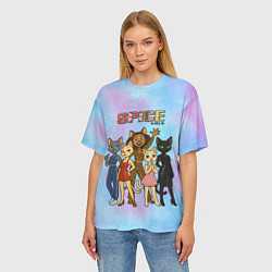 Футболка оверсайз женская Spice girls кошки из 90х, цвет: 3D-принт — фото 2