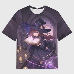 Футболка оверсайз женская Аниме Ведьма Читает Книгу Заклинаний, цвет: 3D-принт