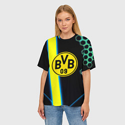 Футболка оверсайз женская Borussia соты броня, цвет: 3D-принт — фото 2