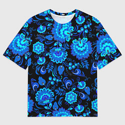 Футболка оверсайз женская Традиционный русский гжельский узор, цвет: 3D-принт