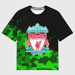 Футболка оверсайз женская Ливерпуль камуфляж краски, цвет: 3D-принт