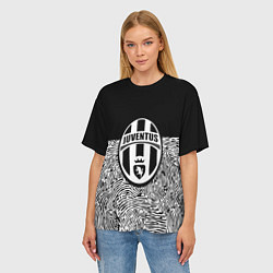 Футболка оверсайз женская Juventus отпечатки текстура, цвет: 3D-принт — фото 2