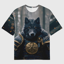 Футболка оверсайз женская Волк в доспехах, цвет: 3D-принт