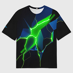 Футболка оверсайз женская Neon green glow, цвет: 3D-принт