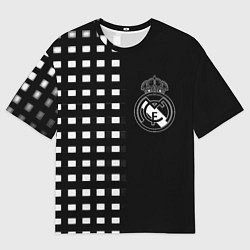 Футболка оверсайз женская Real Madrid клетка, цвет: 3D-принт