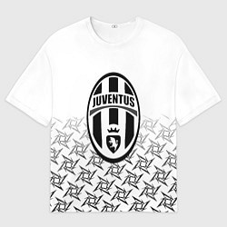 Футболка оверсайз женская Ювентус паттерн ниндзя, цвет: 3D-принт