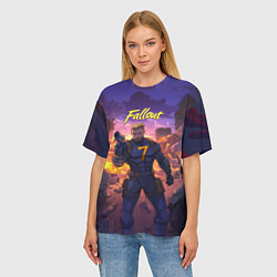 Футболка оверсайз женская Fallout седьмой на фоне взрывов, цвет: 3D-принт — фото 2