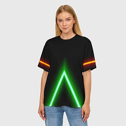 Футболка оверсайз женская Color neon green, цвет: 3D-принт — фото 2