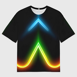 Футболка оверсайз женская Neon multicolored lines, цвет: 3D-принт