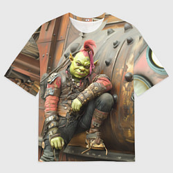 Футболка оверсайз женская Шрек в панковских шмотках, цвет: 3D-принт