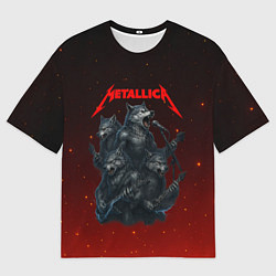 Футболка оверсайз женская Metallica в виде волков, цвет: 3D-принт